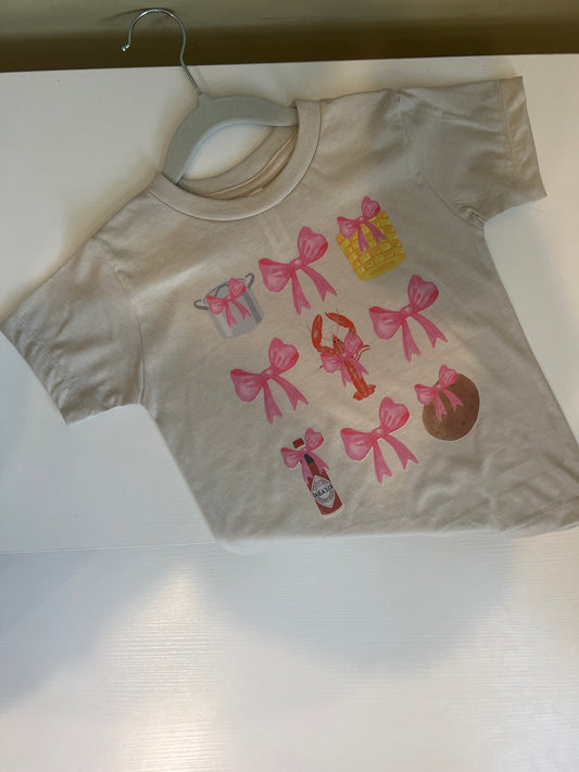 Kids Bows & Crawfish Tee