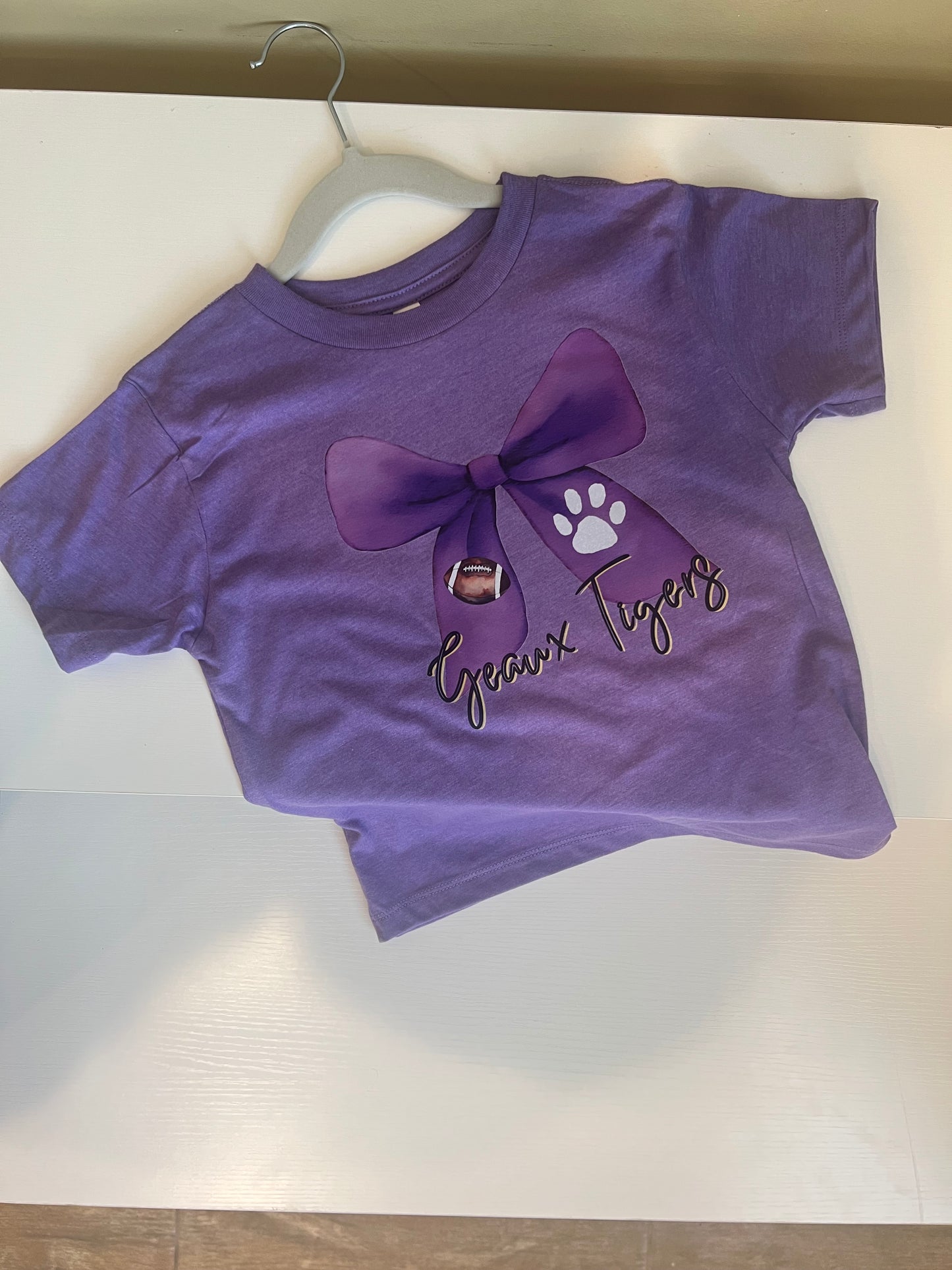 Kids Geaux Tigers Bow Tee